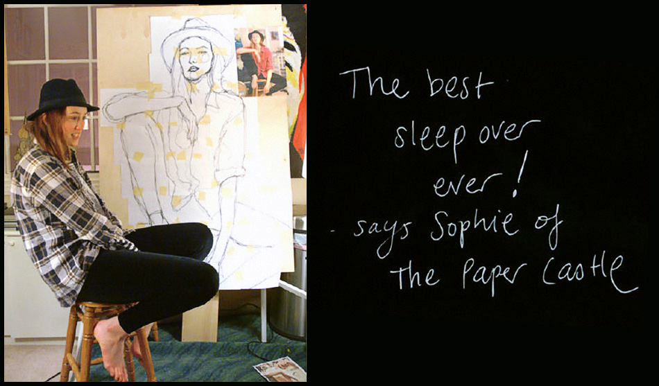 Miss Sophie Ward in Danny Roberts Art studio Australian Model/ Writer Sophie Ward sitting and Posing for My Painting