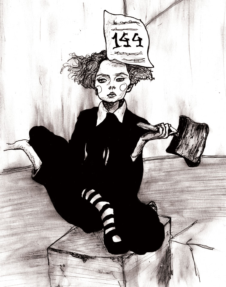 Artist Danny Roberts 144th drawing of Lily Cole in his sketchbook