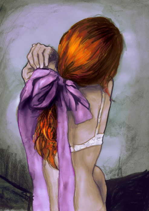 Danny roberts Paint of beautiful girl back