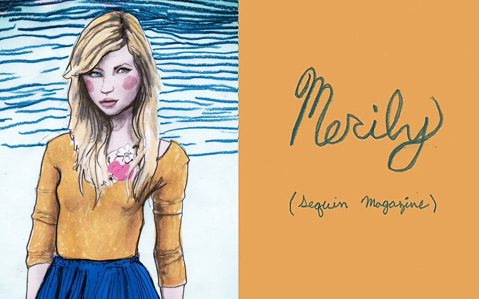 Painting of Merily Sequin magazines by artist Danny Roberts