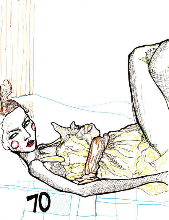 Drawing number 70 out of Artist Danny Roberts Character Sketchbook of Sasha Pivovarova