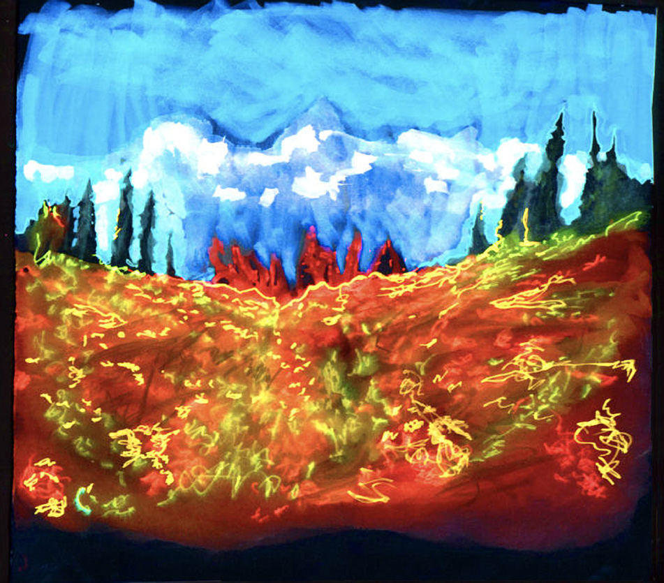 Danny Roberts neon Painting of a Landscape