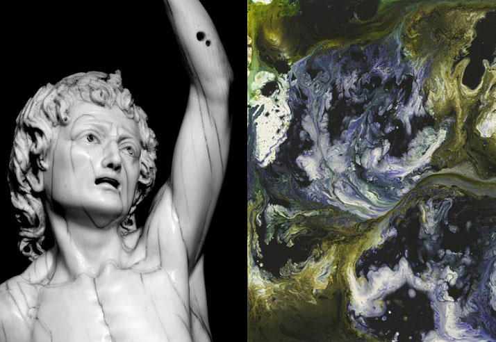 Inspiration friday photo of a statue and a swirly painting