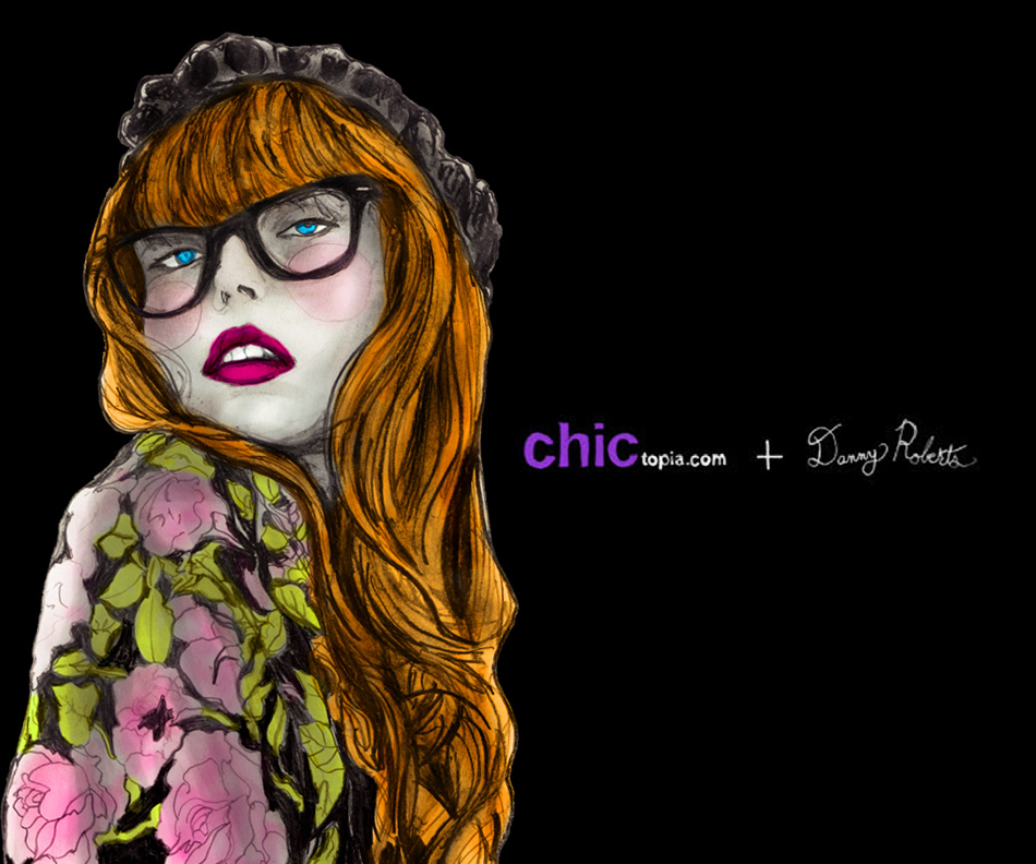 Danny Roberts Painting of Fashion blogger Louise Ebel of the site Pandora for Chictopia 10 Social media Conference tote bags