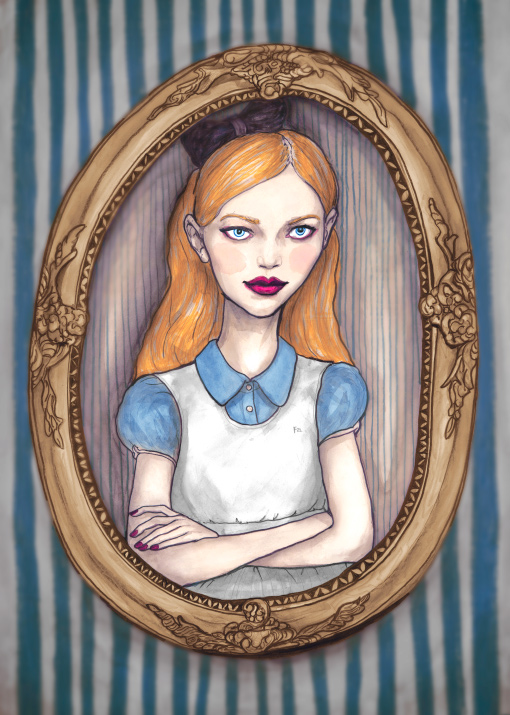 Fashion Artist Danny Roberts Collaboration with Forever21 Painting of Alice Pleasance Liddell of Alice in Wonderland