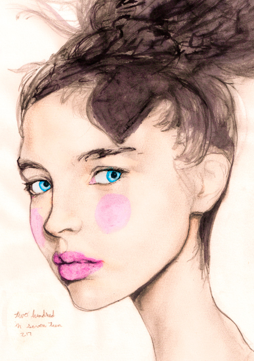Fashion Art Danny Roberts of Igor and andre sketch of model Ali Michael