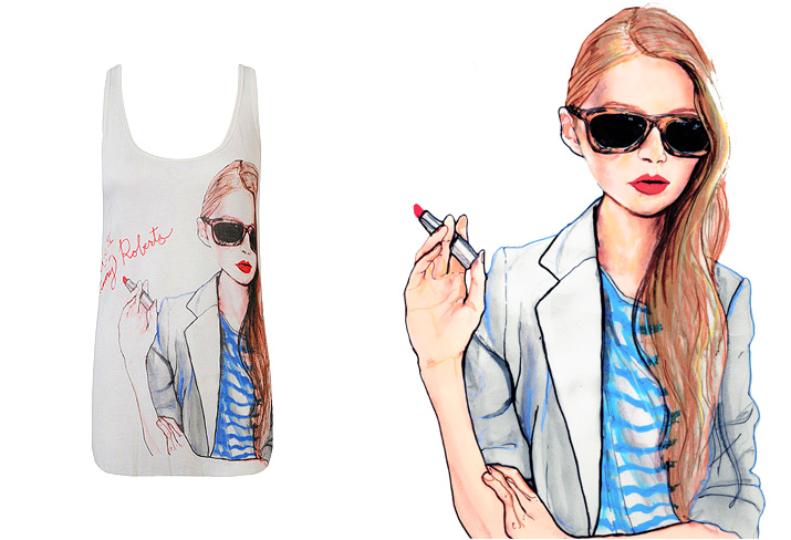 Carolina Engman of FashionSquad Igor and Andre Artist Danny Roberts painting and tank top for Forever 21 of swedish Style blogger Carolina Engman of FashionSquad.