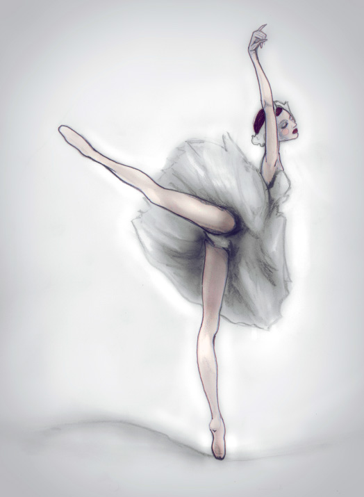 Danny Roberts Ballerina Fashion Artist Danny Roberts Sketch of a Ballerina based off of Ulyana Lopatkina from Swan Lake