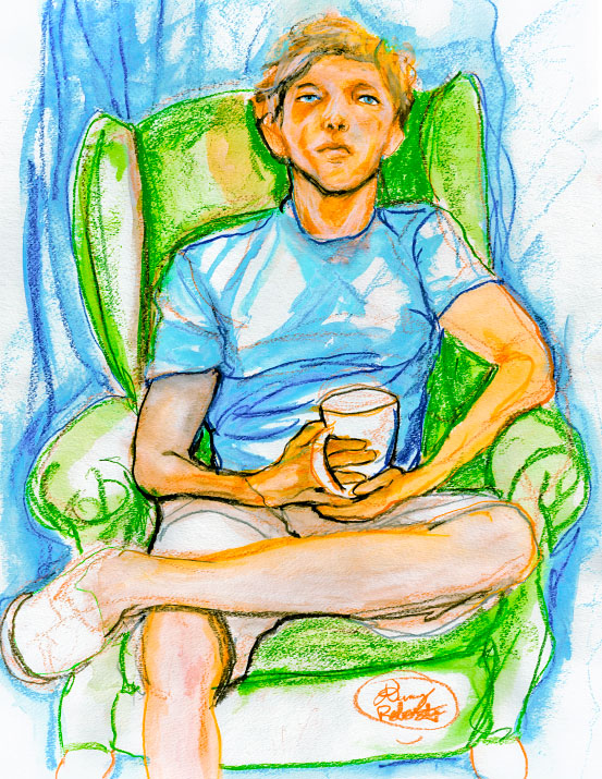 David Roberts Sketch Live Danny Roberts Live mixed media painting Sketch of His older Brother David Roberts of igor and andre