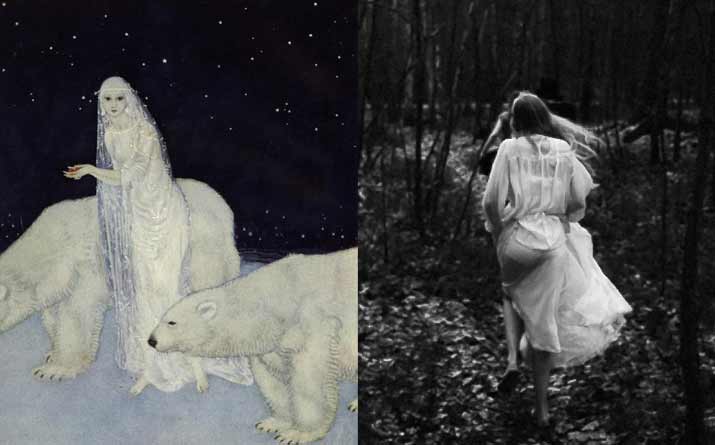Dreamer of Dreams Artist Edmund Dulac Painting of Dreamer of Dreams and a Black and white image of girl running Inspiration friday