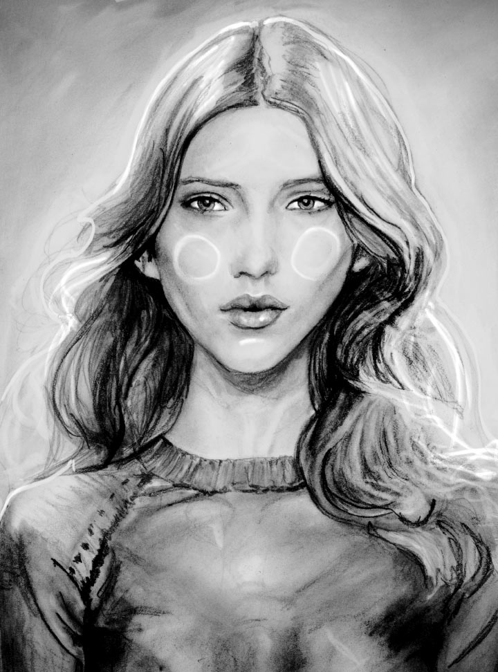 Iris Egbers Igor and andre Artist Danny Roberts Painting of Fashion Model iris egbers for models dot com Top Newcomers Spring 2011 Series