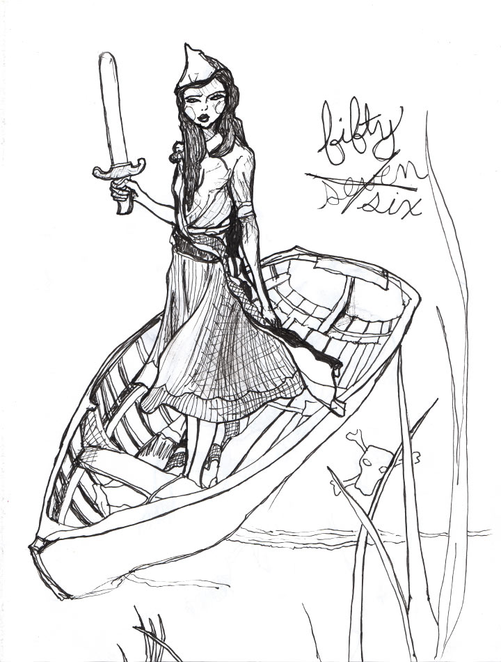 Lily Cole Character Sketchbook Drawing 56 Artist danny Roberts 56 th line drawing of lily cole editorial out of his Character Sketch book