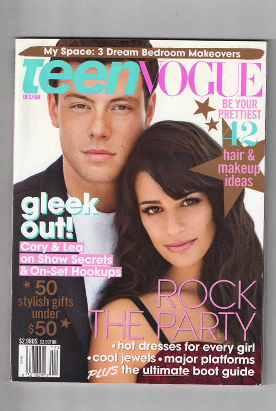 Teen Vogue January 2011 Issue Teen Vogue december January 2011 issue with glee cast members Cory Allan Monteith and Lea Michele on the cover