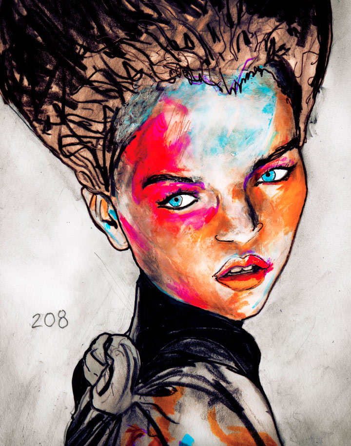 Painting of img models Annabelle Belikova by Danny Roberts Painting of Annabelle Belikova by Danny Roberts for his Character Sketchbook Number 208