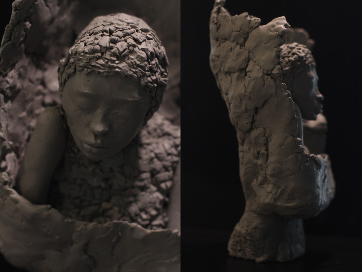 Alexander McQueen sculpture Profile Photo of Artist Danny Roberts sculpture of Lee Alexander McQueen winter fall 2009