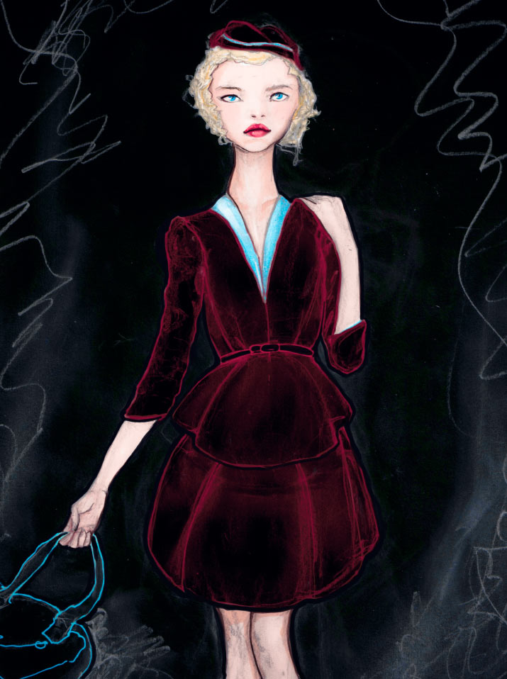 fashion illustration velvet the velvet dress igor andr 233 fashion illustration velvet the velvet dress igor andr 233