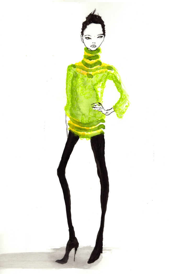 danny roberts Fashion School Croquis Artist and Fashion illustrator Danny roberts Fashion design croquis from Academy of art Class inspired by Gemma Ward