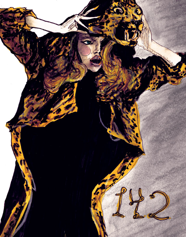 gemma ward Character Sketchbook Artist Danny Roberts character sketchbook sketch of australian model Gemma Ward with leopard fur on her back