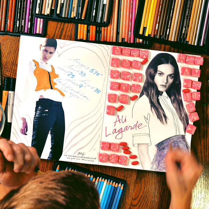 Ali Lagarde and Kelsey Close A still from Artist Danny Roberts video of IMG models spring 2013 of Ali Lagarde and Kelsey Close