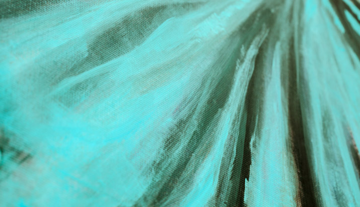 Tiffany Blue Dress photo by Nick Bowser Photographer Nick Bowser photo of up close picture of the paint strokes Fashion Artist Danny Roberts mural Tiffanys store mural in soho new york of the tiffany blue dress
