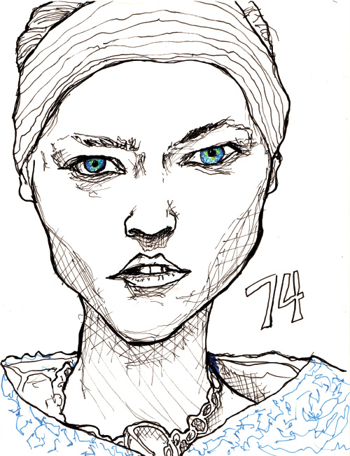 Excerpt from Danny Roberts' character sketchbook, and this illustration is a drawing he did of Sasha Pivovarova