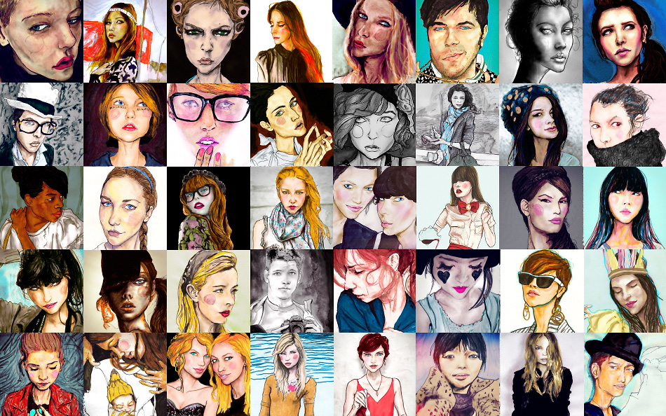 A collage of Artist danny Roberts blogger portraits