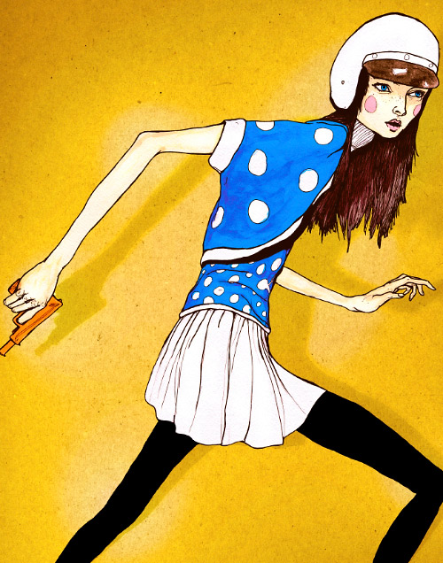 this is an illustration danny roberts did for the academy of art spring 2007 lookbook in New York fashion week