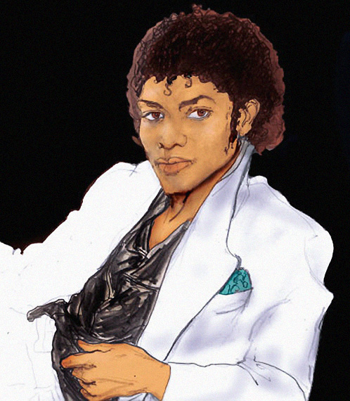 Danny Roberts Painting Tribute of Singer and Legion performer Muchael Jackson after his death today