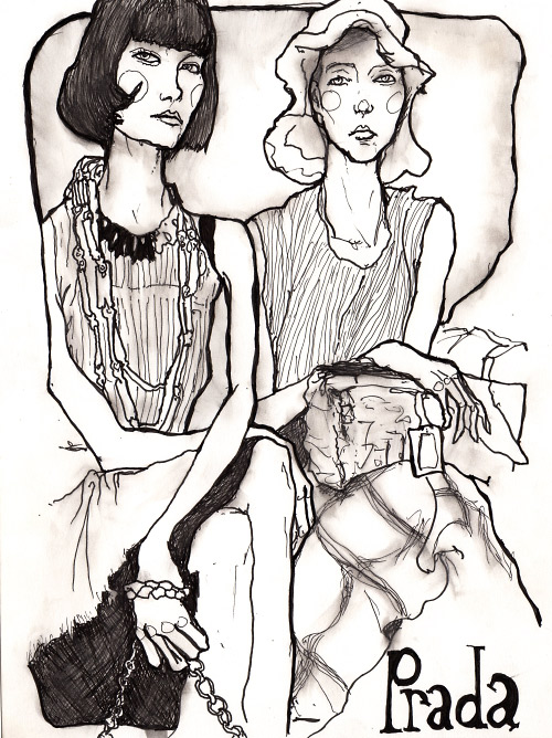Art by Danny Roberts Sketch of a Prada Ad