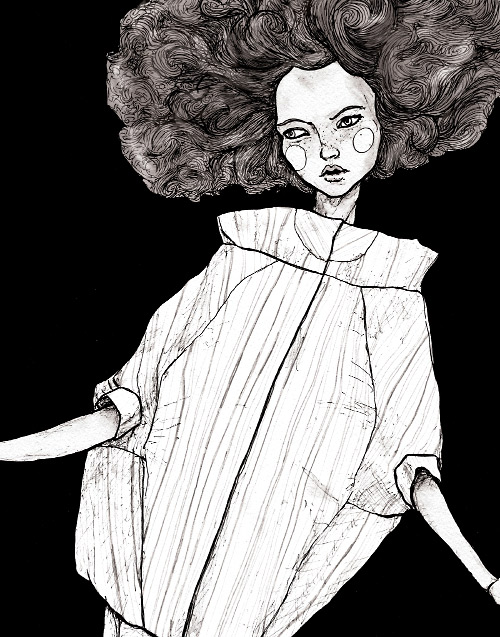 this is an illustration danny roberts did for the academy of art spring 2007 lookbook in New York fashion week
