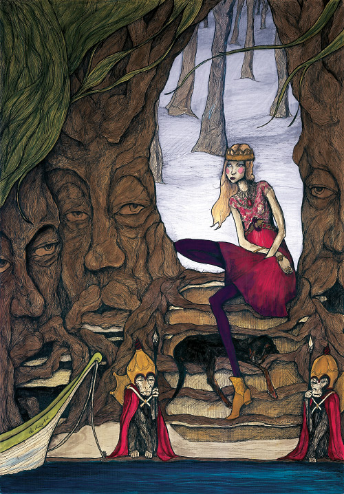 This is a drawing and painting that danny roberts did for igor + andré's the Camille in the underground forest