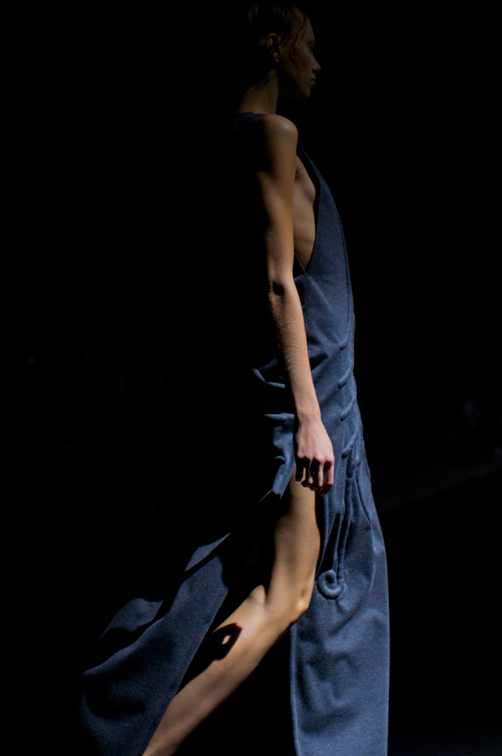 Christian Dada Spring 2012 Tokyo Fashion Week Picture by Fashion Photographer Danny Roberts of a model in a blue dress from the Christian Dada Spring 2012 show during Tokyo Fashion Week