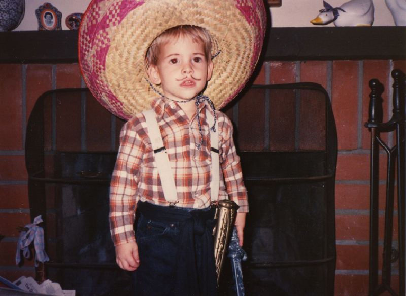 Yep i could grow mustaches since i was 4 Danny Roberts Kid photo with a sword and a mustache