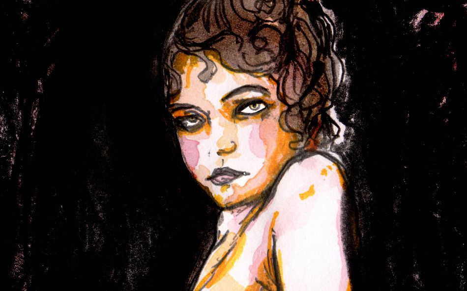 Figure Drawing of a nude girl in the 1900 by danny roberts