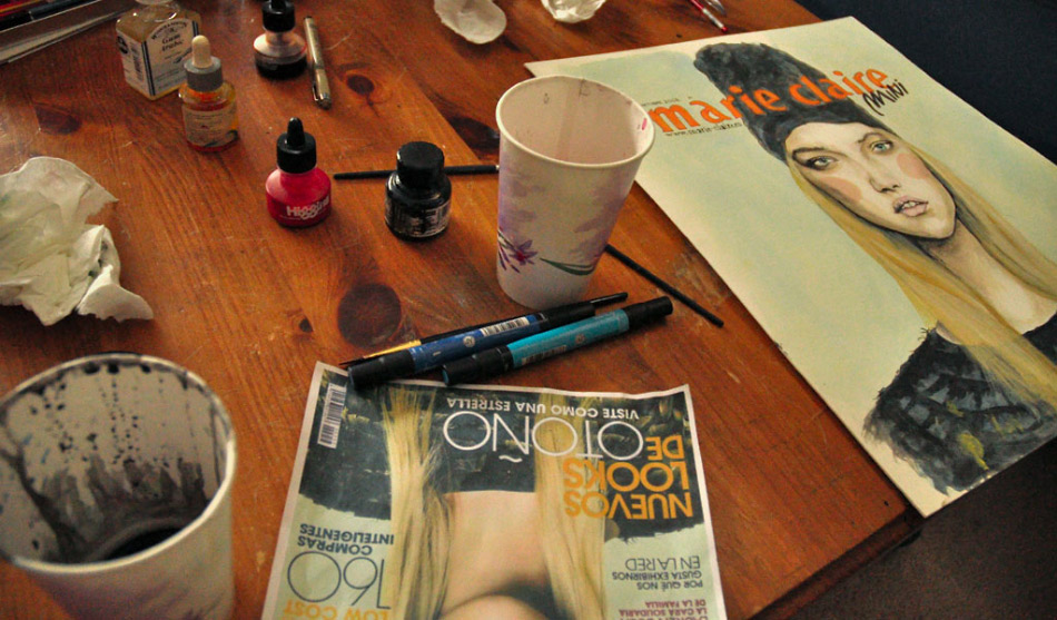 Upcoming picture i'm working on... This is a upcoming drawing from Artist Danny Roberts of a Marie Claire Spain Cover