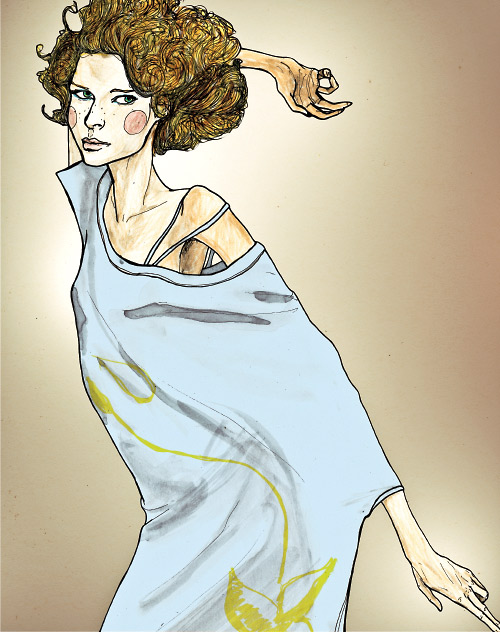 this is an illustration danny roberts did for the academy of art spring 2007 lookbook in New York fashion week