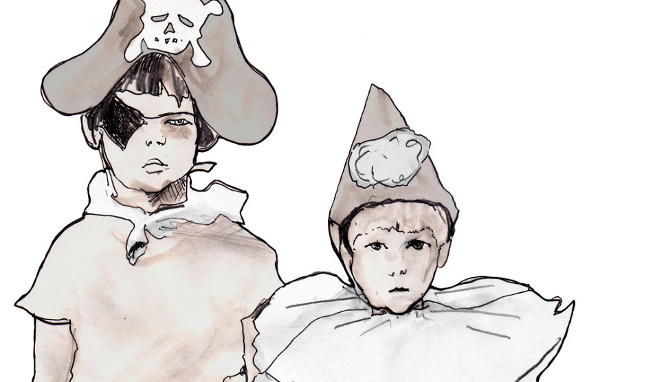 This Drawing Artist Danny Roberts did of two little boys dressing up