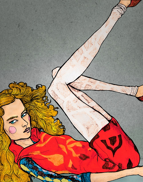 this is an illustration danny roberts did for the academy of art spring 2007 lookbook in New York fashion week