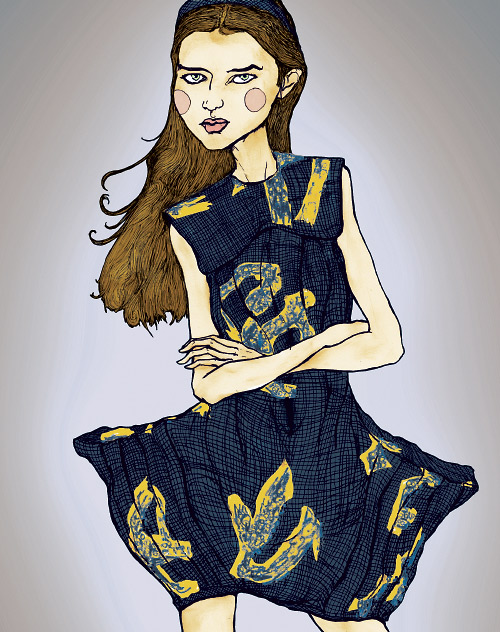 this is an illustration danny roberts did for the academy of art spring 2007 lookbook in New York fashion week