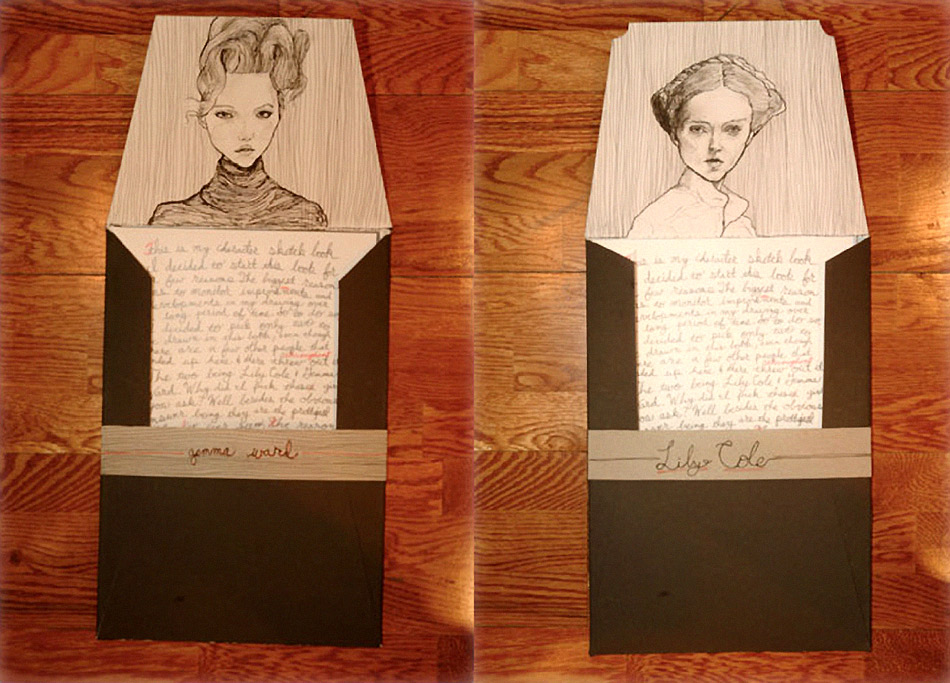 Theses are the envelopes Artist Danny Roberts Mailed to Australian Model Gemma Ward and to UK model Lily Cole