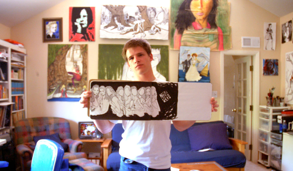 This is a photo of a drawing Artist, Danny Roberts, did of an older vogue cover.