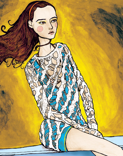 this is an illustration danny roberts did for the academy of art spring 2007 lookbook in New York fashion week