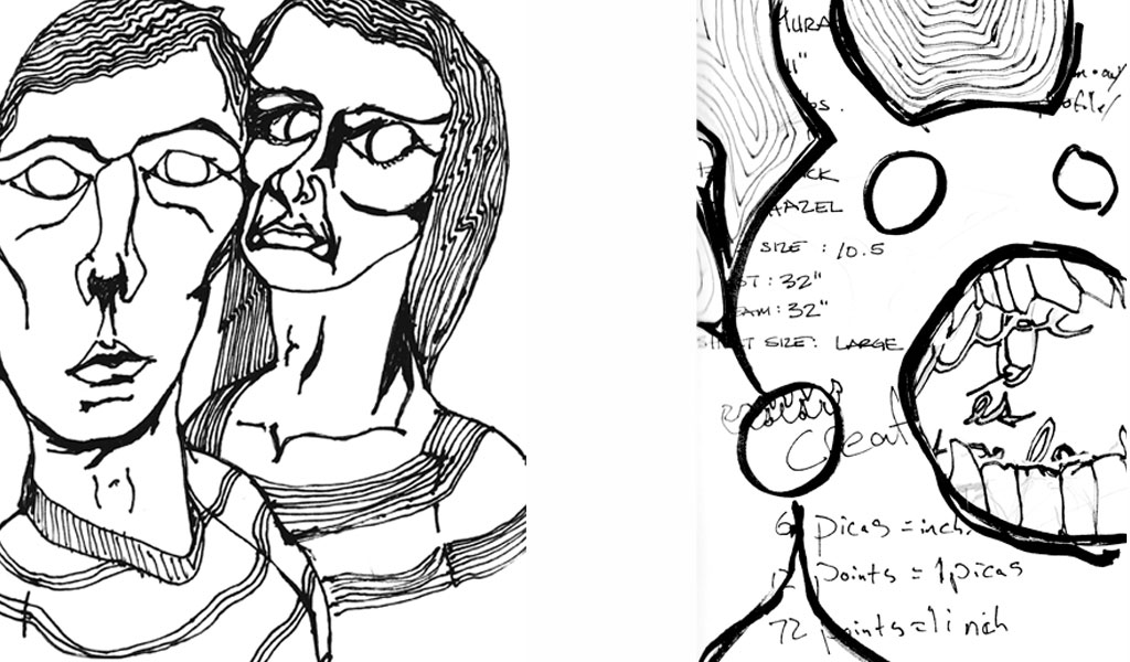 Theses Drawings are pages out of Danny Roberts Weird Book