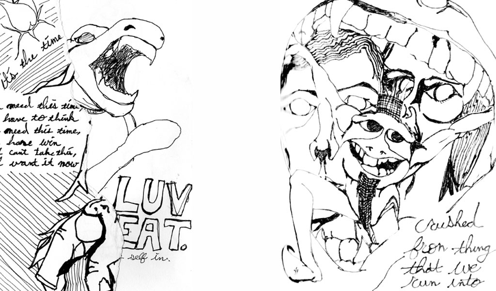 Theses Drawings are pages out of Danny Roberts Weird Book