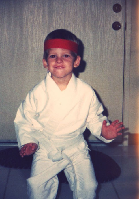 a Photo of Young Danny Roberts in a ninja suit