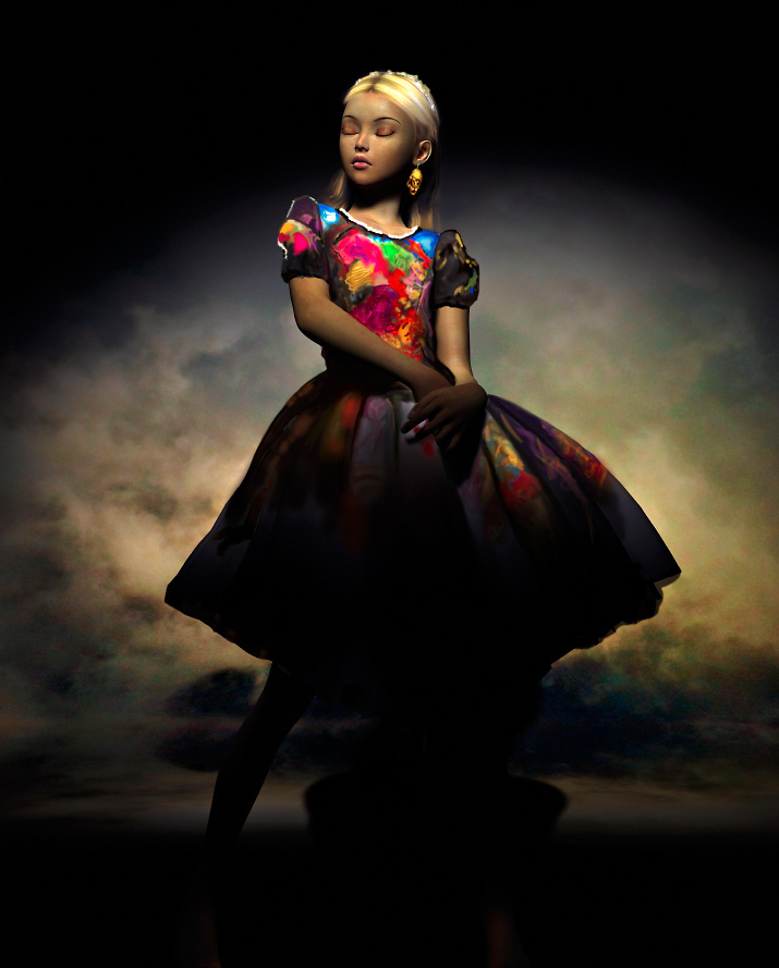 dolce & gabbana fw 2012 Artist danny roberts 3d model and digital painting of a girl in dolce and gabbana fw 2012