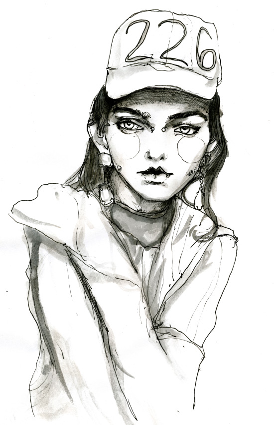 Laura O'Grady Artist Danny Roberts Character sketchbook Drawing of Laura OGrady