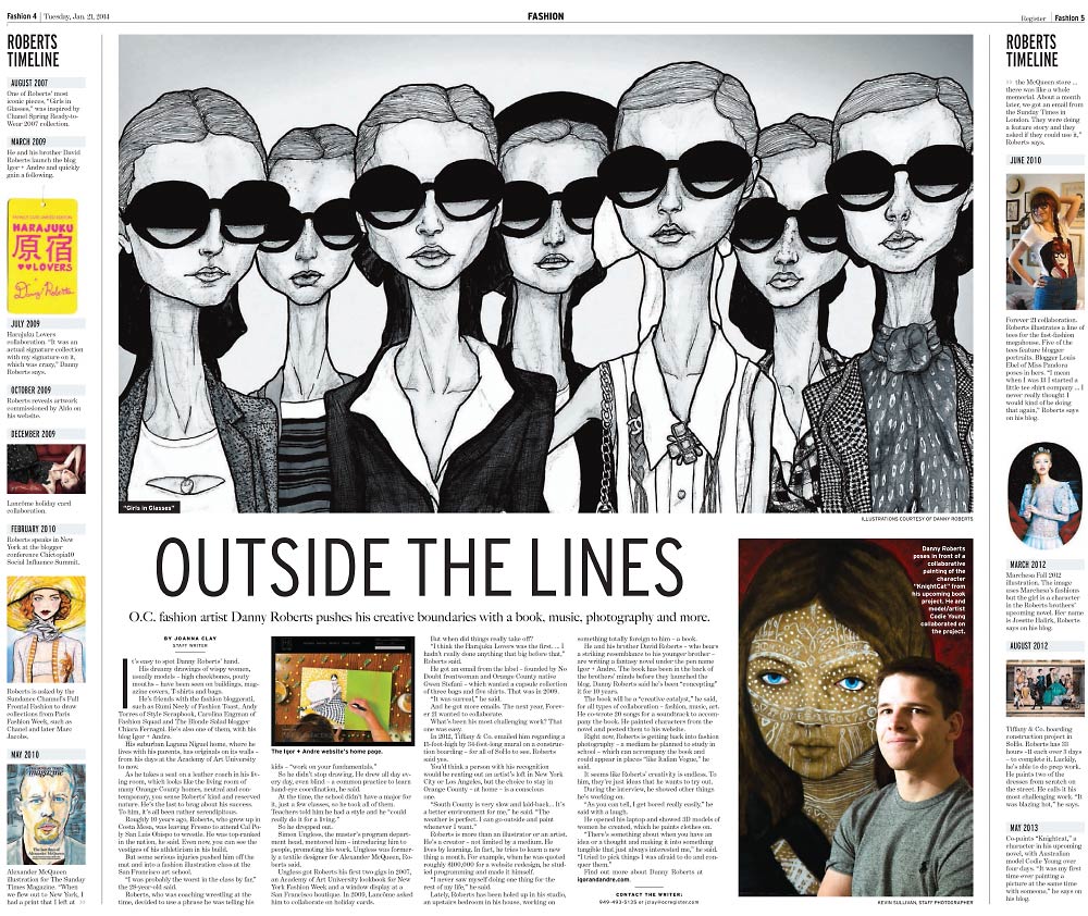 OC Register Article Two page Article in the orange county register on igor and andre Artist Danny Roberts