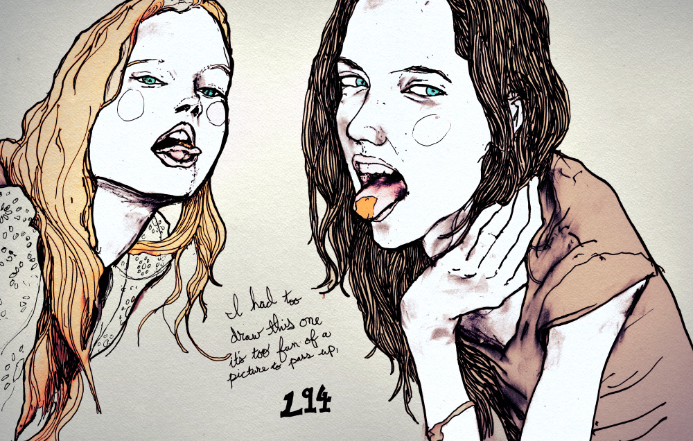 Danny Roberts drawing of Sisters Sophie Ward and Gemma Ward out of his Character Sketchbook