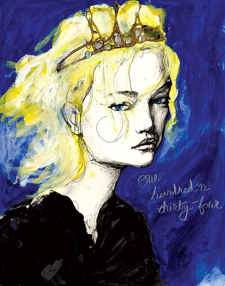 Character SketchBook 134 Artist Danny Roberts Painting of model Gemma Ward for his character sketch book 134